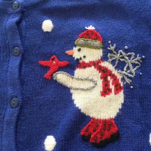 Quacker Factory Snowman Holiday Cardigan (L) - Picture 6 of 8